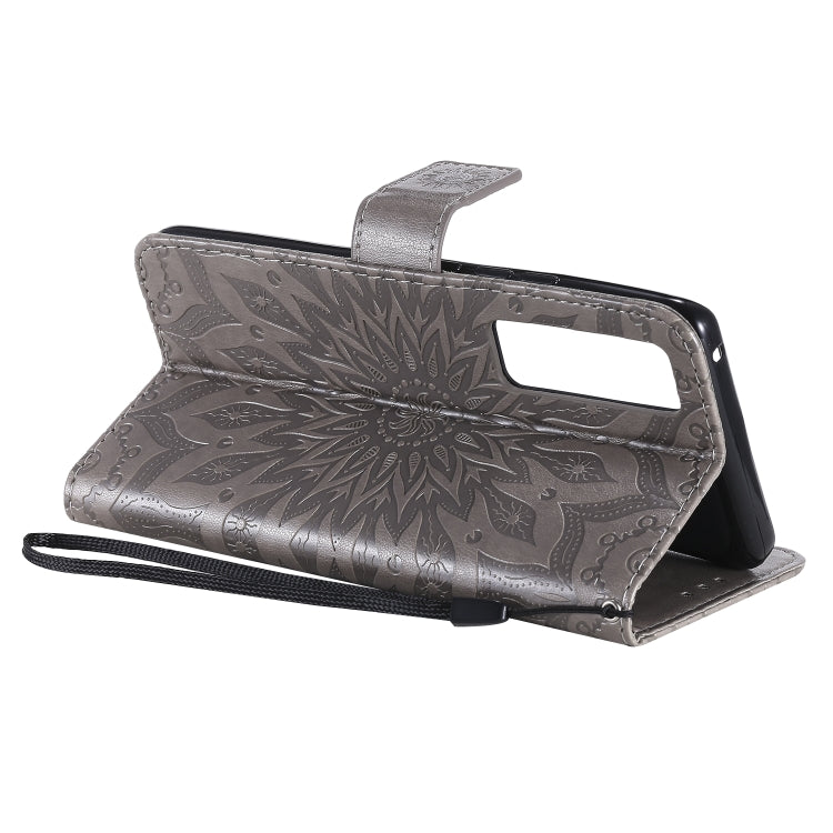 For Huawei Nova 7 Pro 5G Embossed Sunflower Pattern Horizontal Flip PU Leather Case with Holder & Card Slots & Wallet & Lanyard