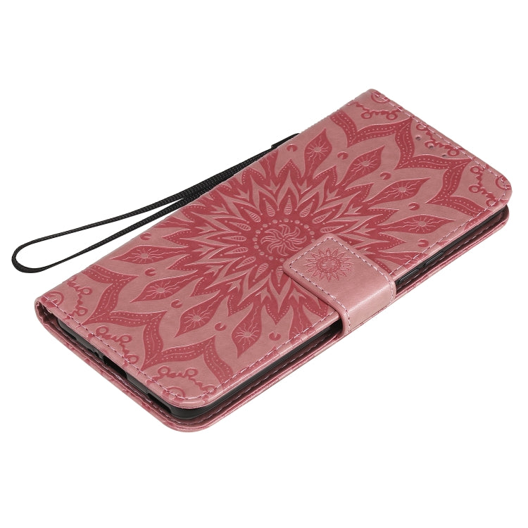 For Huawei Nova 7 Pro 5G Embossed Sunflower Pattern Horizontal Flip PU Leather Case with Holder & Card Slots & Wallet & Lanyard