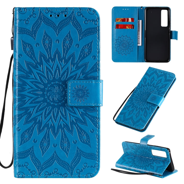 For Huawei Nova 7 Pro 5G Embossed Sunflower Pattern Horizontal Flip PU Leather Case with Holder & Card Slots & Wallet & Lanyard