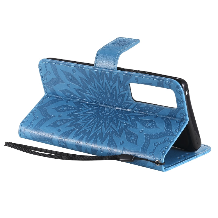 For Huawei Nova 7 Pro 5G Embossed Sunflower Pattern Horizontal Flip PU Leather Case with Holder & Card Slots & Wallet & Lanyard