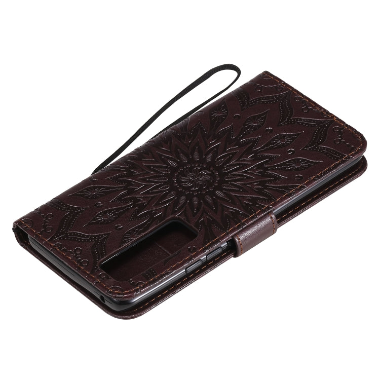 For Huawei Nova 7 Pro 5G Embossed Sunflower Pattern Horizontal Flip PU Leather Case with Holder & Card Slots & Wallet & Lanyard