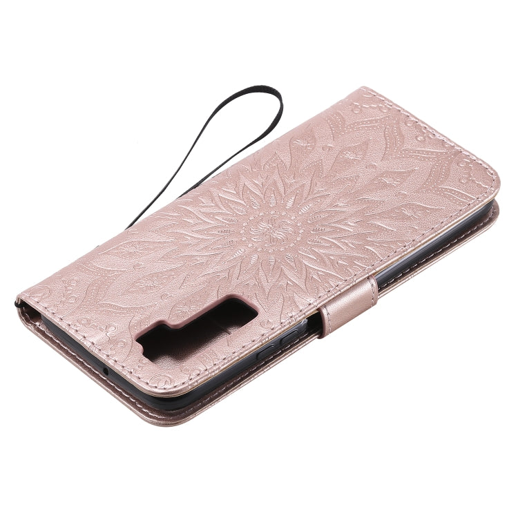 For Huawei Nova 7 Pro 5G Embossed Sunflower Pattern Horizontal Flip PU Leather Case with Holder & Card Slots & Wallet & Lanyard