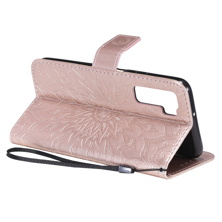 For Huawei Nova 7 Pro 5G Embossed Sunflower Pattern Horizontal Flip PU Leather Case with Holder & Card Slots & Wallet & Lanyard