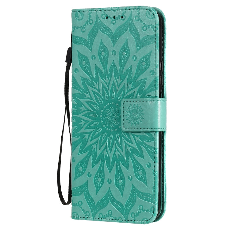 For Huawei Nova 7 SE/P40 Lite 5G Embossed Sunflower Pattern Horizontal Flip PU Leather Case with Holder & Card Slots & Wallet & Lanyard