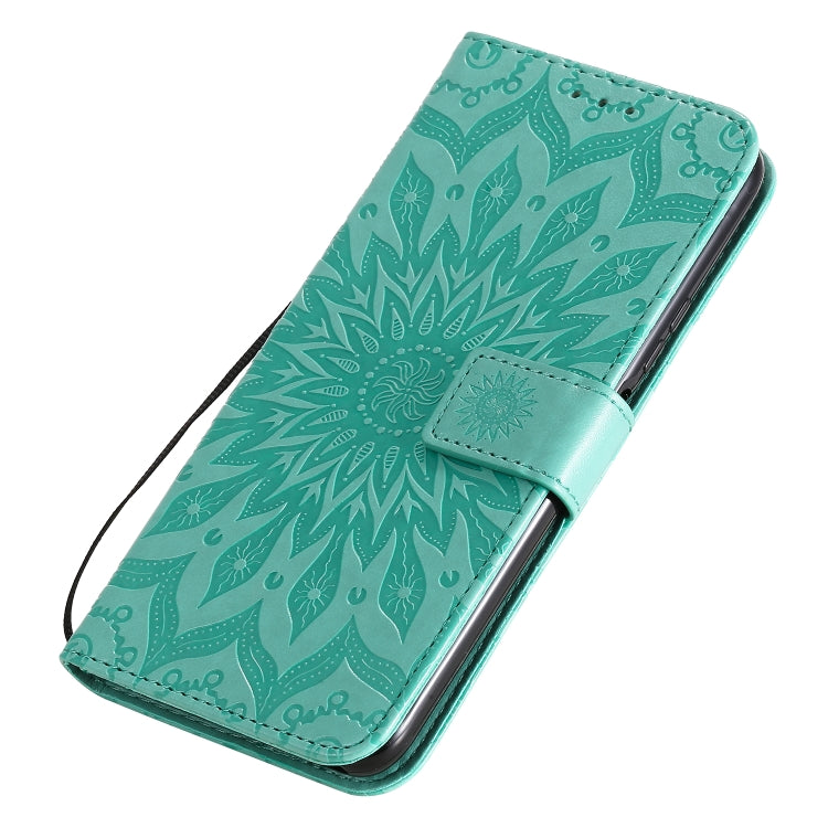 For Huawei Nova 7 SE/P40 Lite 5G Embossed Sunflower Pattern Horizontal Flip PU Leather Case with Holder & Card Slots & Wallet & Lanyard