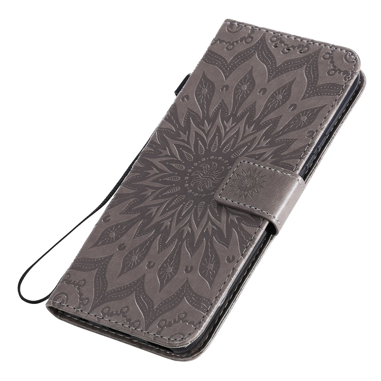 For Huawei Nova 7 SE/P40 Lite 5G Embossed Sunflower Pattern Horizontal Flip PU Leather Case with Holder & Card Slots & Wallet & Lanyard