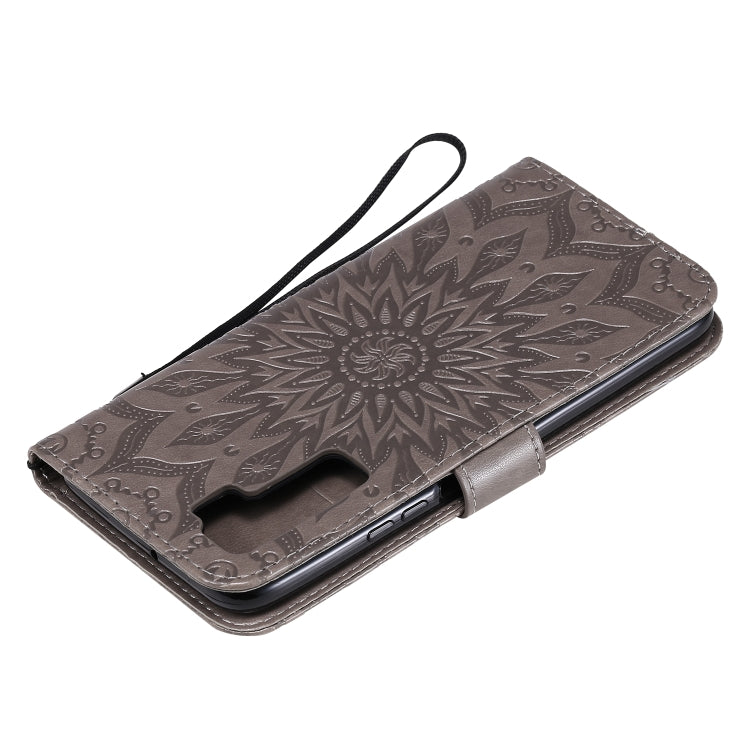 For Huawei Nova 7 SE/P40 Lite 5G Embossed Sunflower Pattern Horizontal Flip PU Leather Case with Holder & Card Slots & Wallet & Lanyard