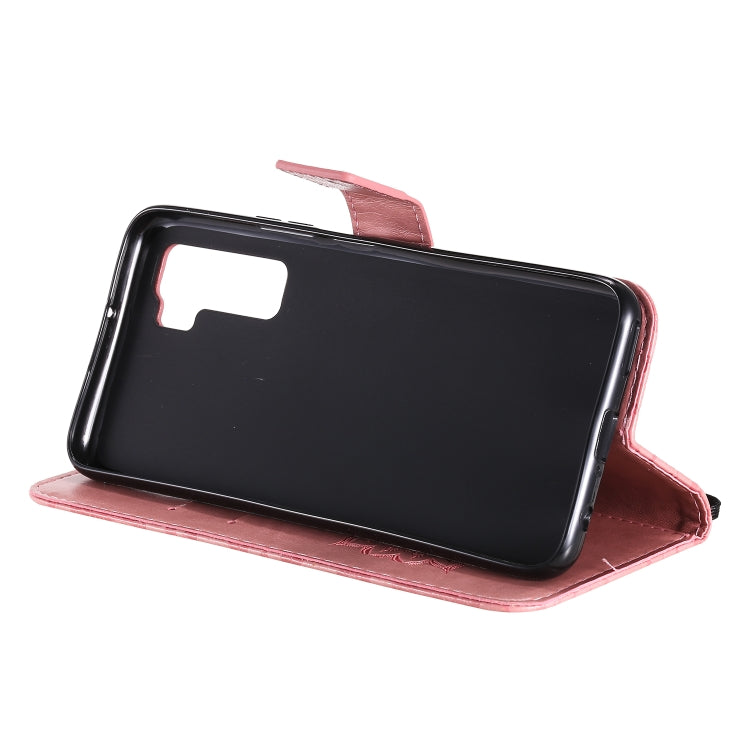 For Huawei Nova 7 SE/P40 Lite 5G Embossed Sunflower Pattern Horizontal Flip PU Leather Case with Holder & Card Slots & Wallet & Lanyard