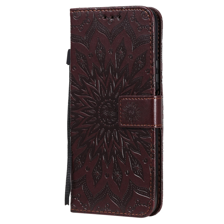 For Huawei Nova 7 SE/P40 Lite 5G Embossed Sunflower Pattern Horizontal Flip PU Leather Case with Holder & Card Slots & Wallet & Lanyard
