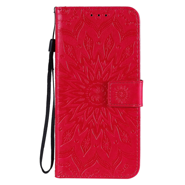 For Huawei Nova 7 SE/P40 Lite 5G Embossed Sunflower Pattern Horizontal Flip PU Leather Case with Holder & Card Slots & Wallet & Lanyard