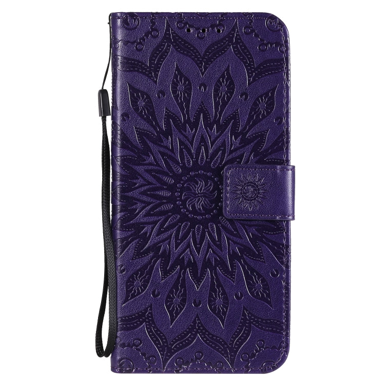 For Huawei Nova 7 SE/P40 Lite 5G Embossed Sunflower Pattern Horizontal Flip PU Leather Case with Holder & Card Slots & Wallet & Lanyard