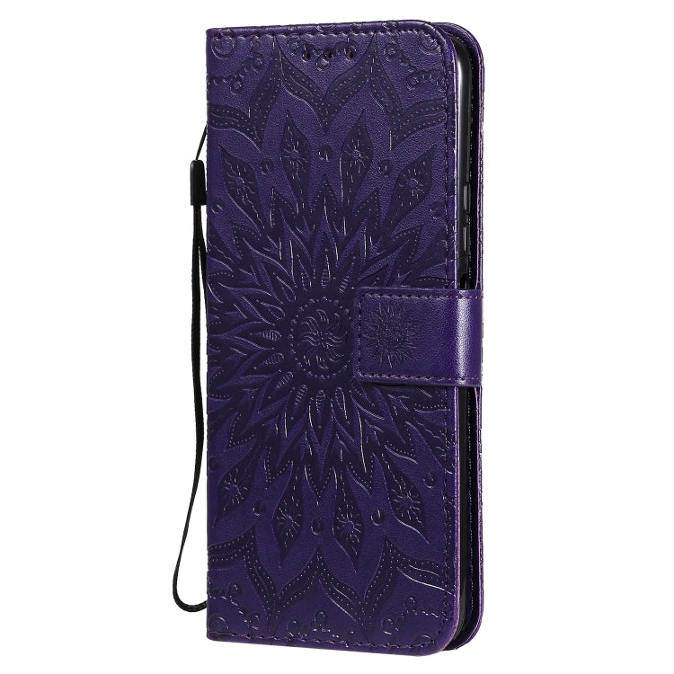 For Huawei Nova 7 SE/P40 Lite 5G Embossed Sunflower Pattern Horizontal Flip PU Leather Case with Holder & Card Slots & Wallet & Lanyard