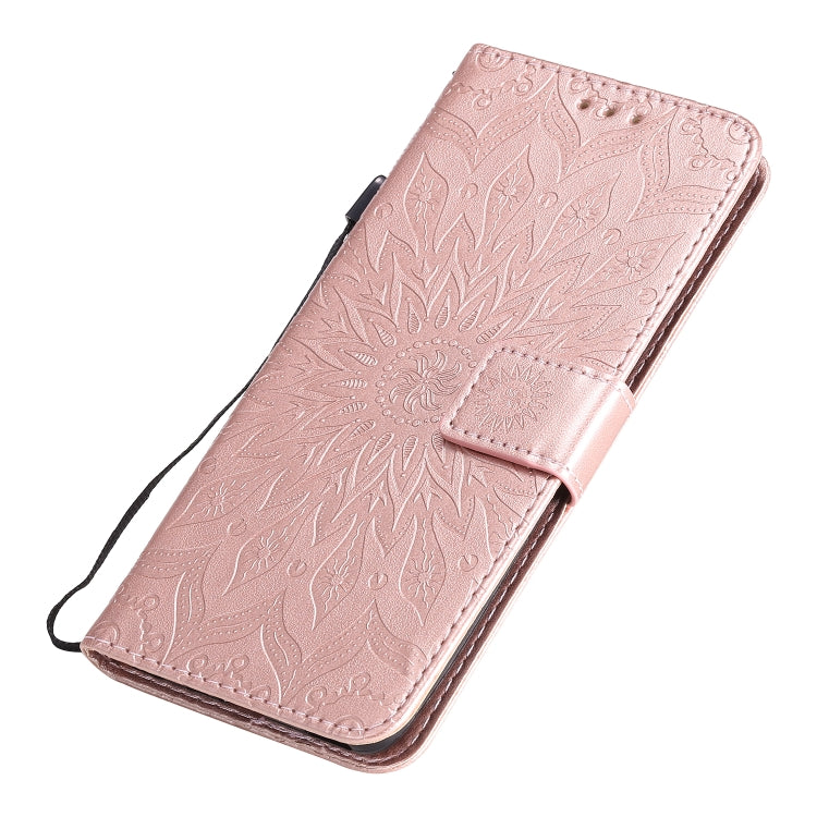 For Huawei Nova 7 SE/P40 Lite 5G Embossed Sunflower Pattern Horizontal Flip PU Leather Case with Holder & Card Slots & Wallet & Lanyard