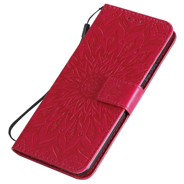 For Huawei Nova 7 5G Embossed Sunflower Pattern Horizontal Flip PU Leather Case with Holder & Card Slots & Wallet & Lanyard