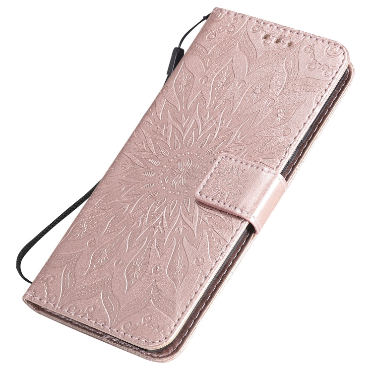 For Huawei Nova 7 5G Embossed Sunflower Pattern Horizontal Flip PU Leather Case with Holder & Card Slots & Wallet & Lanyard