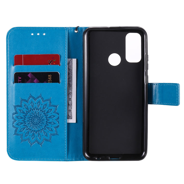 For Huawei P smart 2020 Embossed Sunflower Pattern Horizontal Flip PU Leather Case with Holder & Card Slots & Wallet & Lanyard