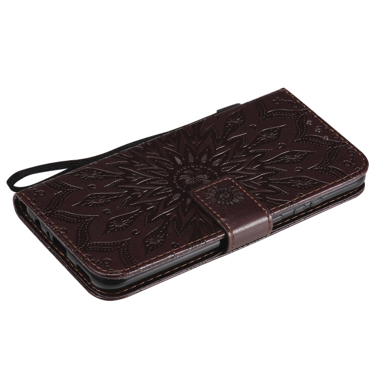 For Huawei P smart 2020 Embossed Sunflower Pattern Horizontal Flip PU Leather Case with Holder & Card Slots & Wallet & Lanyard