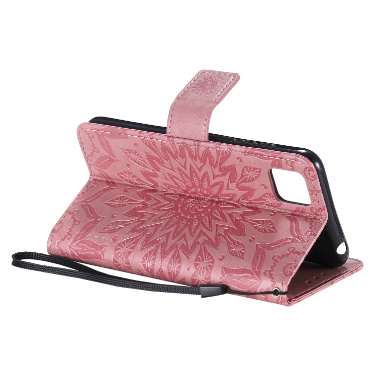 For Huawei Y5p/Honor 9S Embossed Sunflower Pattern Horizontal Flip PU Leather Case with Holder & Card Slots & Wallet & Lanyard