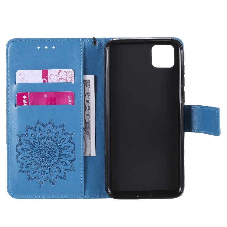 For Huawei Y5p/Honor 9S Embossed Sunflower Pattern Horizontal Flip PU Leather Case with Holder & Card Slots & Wallet & Lanyard