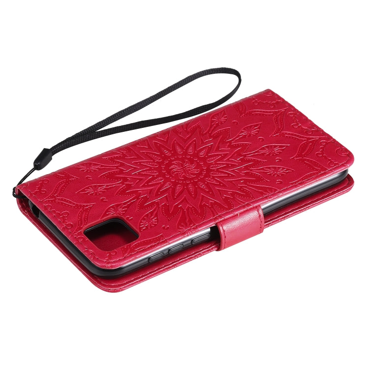 For Huawei Y5p/Honor 9S Embossed Sunflower Pattern Horizontal Flip PU Leather Case with Holder & Card Slots & Wallet & Lanyard