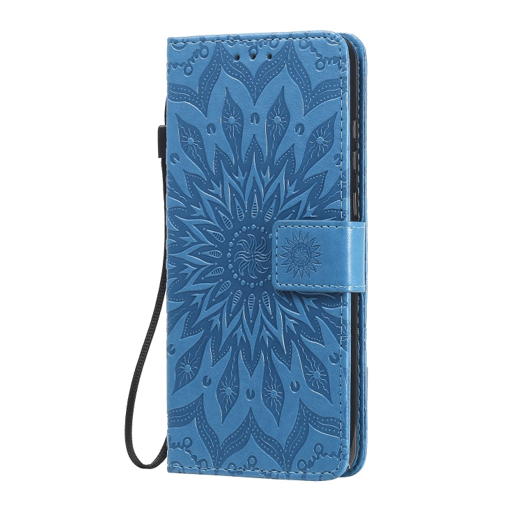 For Huawei Y6p Embossed Sunflower Pattern Horizontal Flip PU Leather Case with Holder & Card Slots & Wallet & Lanyard