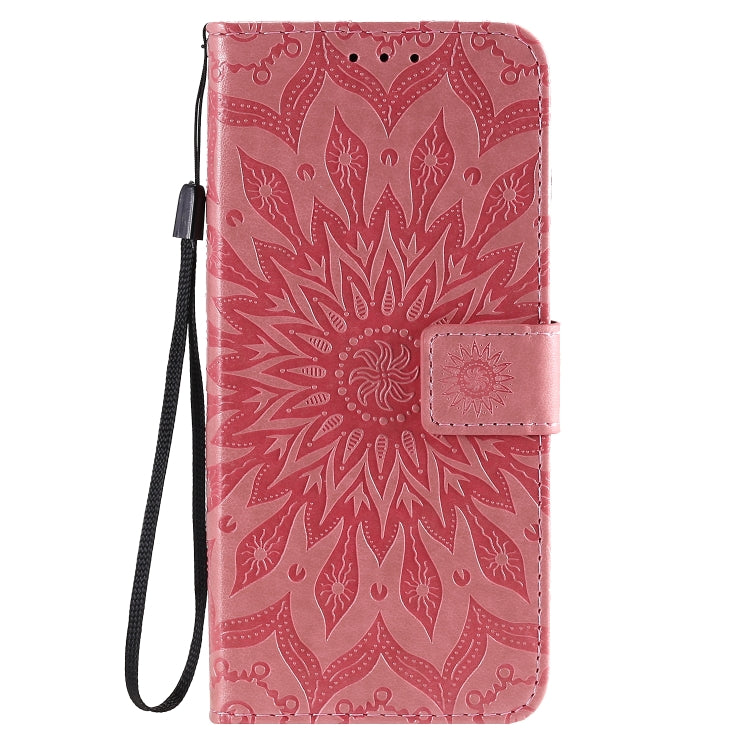 For Huawei Honor 9A Embossed Sunflower Pattern Horizontal Flip PU Leather Case with Holder & Card Slots & Wallet & Lanyard