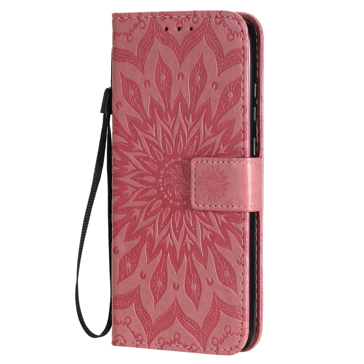 For Huawei Honor 9A Embossed Sunflower Pattern Horizontal Flip PU Leather Case with Holder & Card Slots & Wallet & Lanyard