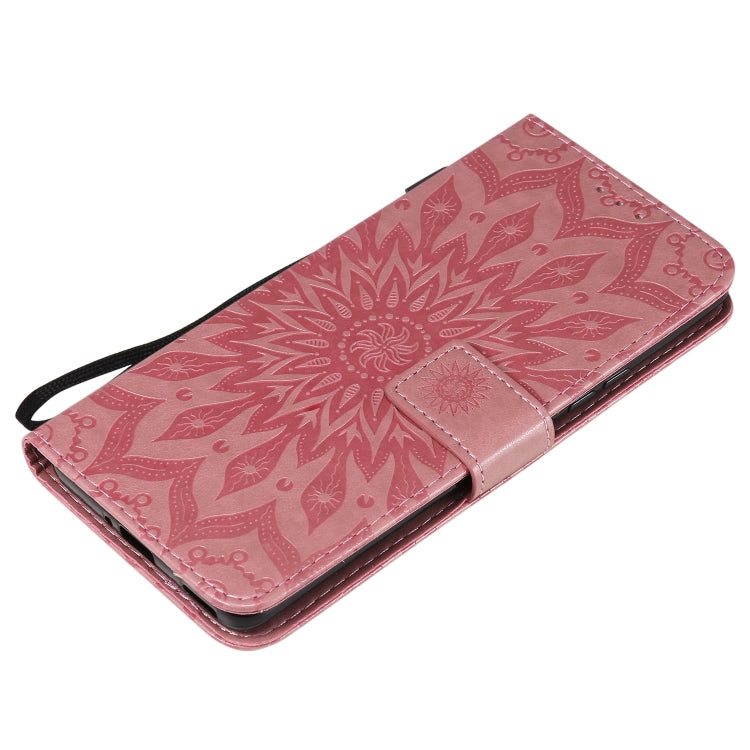 For Huawei Honor 30 Pro Embossed Sunflower Pattern Horizontal Flip PU Leather Case with Holder & Card Slots & Wallet & Lanyard