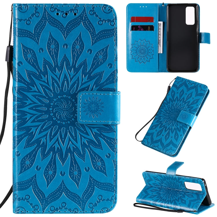 For Huawei Honor 30 Pro Embossed Sunflower Pattern Horizontal Flip PU Leather Case with Holder & Card Slots & Wallet & Lanyard