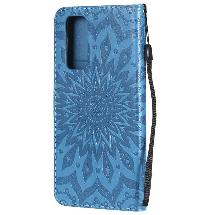 For Huawei Honor 30 Pro Embossed Sunflower Pattern Horizontal Flip PU Leather Case with Holder & Card Slots & Wallet & Lanyard