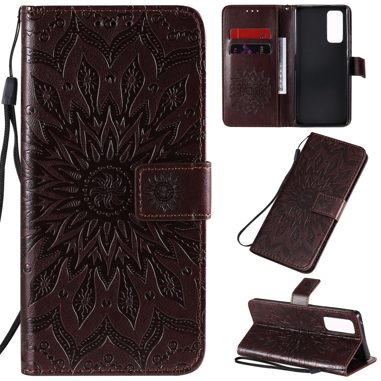 For Huawei Honor 30 Pro Embossed Sunflower Pattern Horizontal Flip PU Leather Case with Holder & Card Slots & Wallet & Lanyard