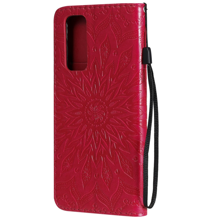For Huawei Honor 30 Pro Embossed Sunflower Pattern Horizontal Flip PU Leather Case with Holder & Card Slots & Wallet & Lanyard