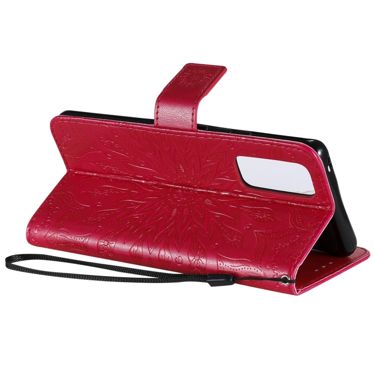 For Huawei Honor 30 Pro Embossed Sunflower Pattern Horizontal Flip PU Leather Case with Holder & Card Slots & Wallet & Lanyard