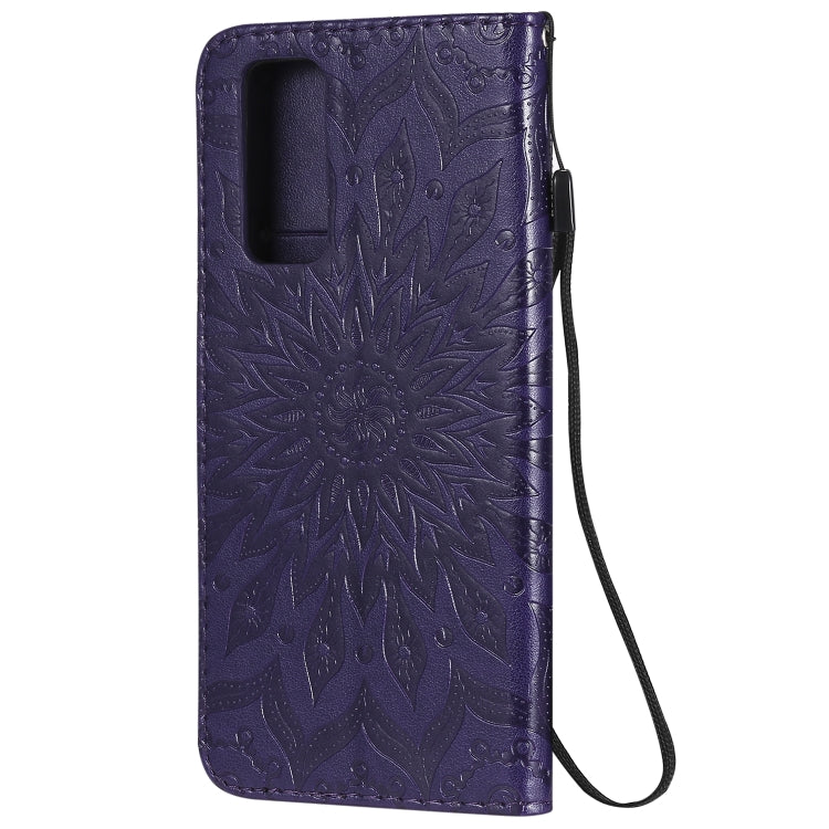 For Huawei Honor 30 Pro Embossed Sunflower Pattern Horizontal Flip PU Leather Case with Holder & Card Slots & Wallet & Lanyard