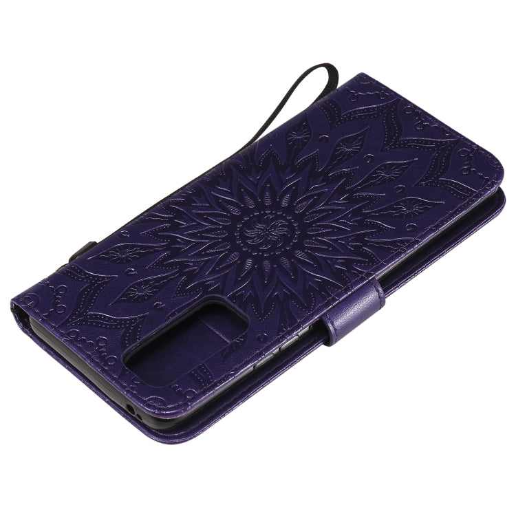 For Huawei Honor 30 Pro Embossed Sunflower Pattern Horizontal Flip PU Leather Case with Holder & Card Slots & Wallet & Lanyard
