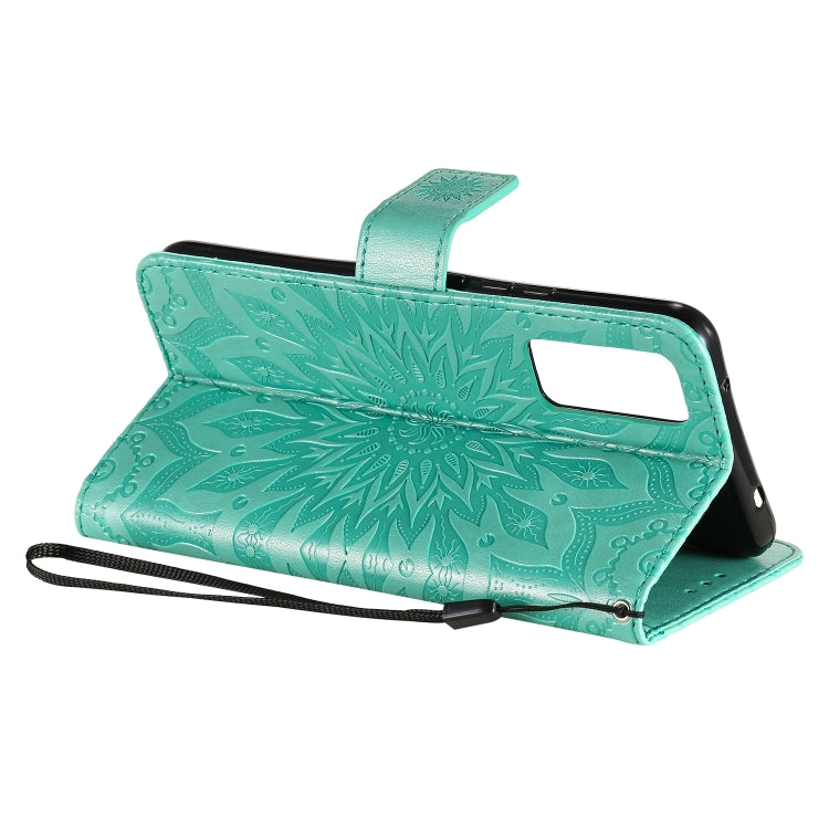 For Huawei Honor 30 Embossed Sunflower Pattern Horizontal Flip PU Leather Case with Holder & Card Slots & Wallet & Lanyard