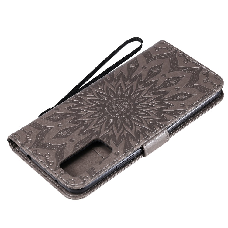 For Huawei Honor 30 Embossed Sunflower Pattern Horizontal Flip PU Leather Case with Holder & Card Slots & Wallet & Lanyard