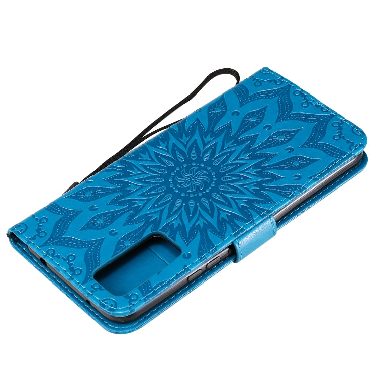 For Huawei Honor 30 Embossed Sunflower Pattern Horizontal Flip PU Leather Case with Holder & Card Slots & Wallet & Lanyard