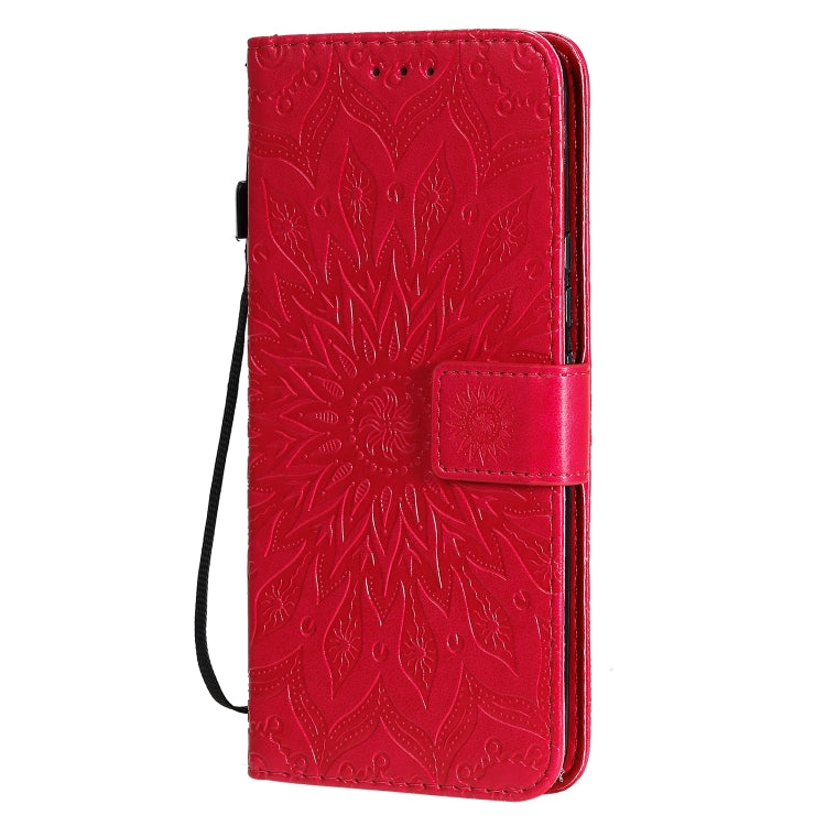 For Huawei Honor 30 Embossed Sunflower Pattern Horizontal Flip PU Leather Case with Holder & Card Slots & Wallet & Lanyard