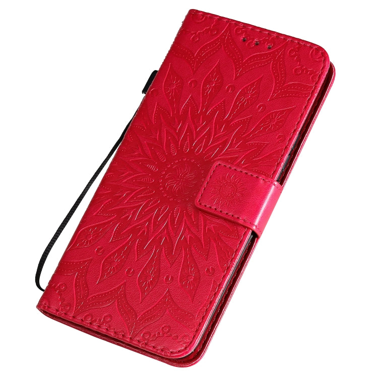For Huawei Honor 30 Embossed Sunflower Pattern Horizontal Flip PU Leather Case with Holder & Card Slots & Wallet & Lanyard