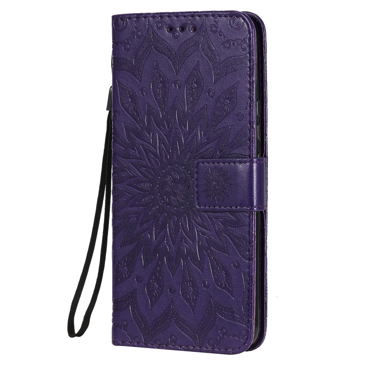 For Huawei Honor 30 Embossed Sunflower Pattern Horizontal Flip PU Leather Case with Holder & Card Slots & Wallet & Lanyard
