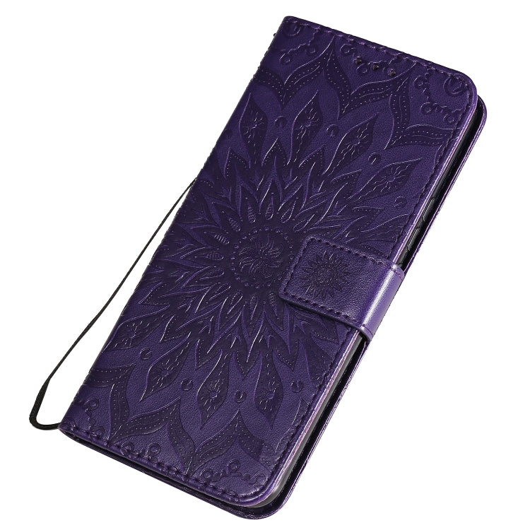 For Huawei Honor 30 Embossed Sunflower Pattern Horizontal Flip PU Leather Case with Holder & Card Slots & Wallet & Lanyard