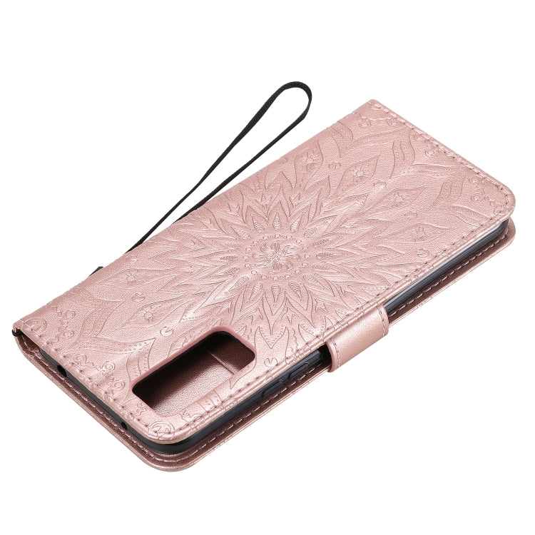 For Huawei Honor 30 Embossed Sunflower Pattern Horizontal Flip PU Leather Case with Holder & Card Slots & Wallet & Lanyard