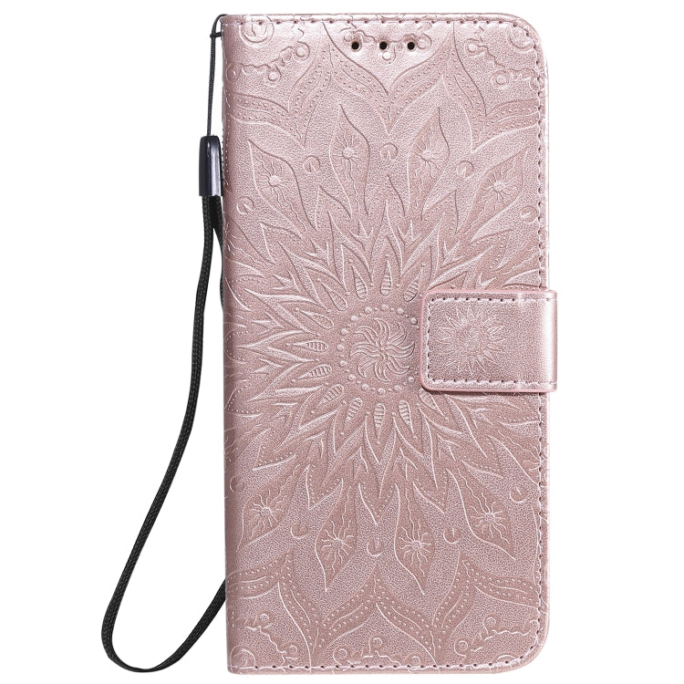 For Samsung Galaxy A21s Embossed Sunflower Pattern Horizontal Flip PU Leather Case with Holder & Card Slots & Wallet & Lanyard