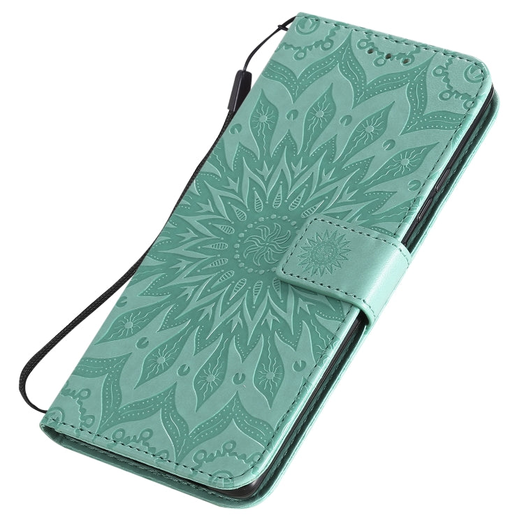 For Samsung Galaxy A71 5G Embossed Sunflower Pattern Horizontal Flip PU Leather Case with Holder & Card Slots & Wallet & Lanyard