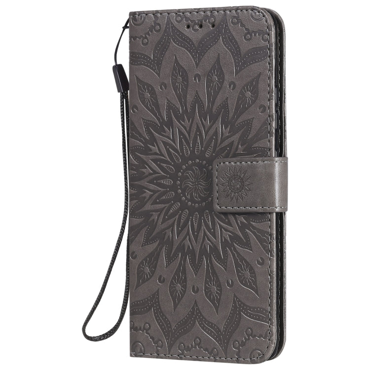 For Samsung Galaxy A71 5G Embossed Sunflower Pattern Horizontal Flip PU Leather Case with Holder & Card Slots & Wallet & Lanyard