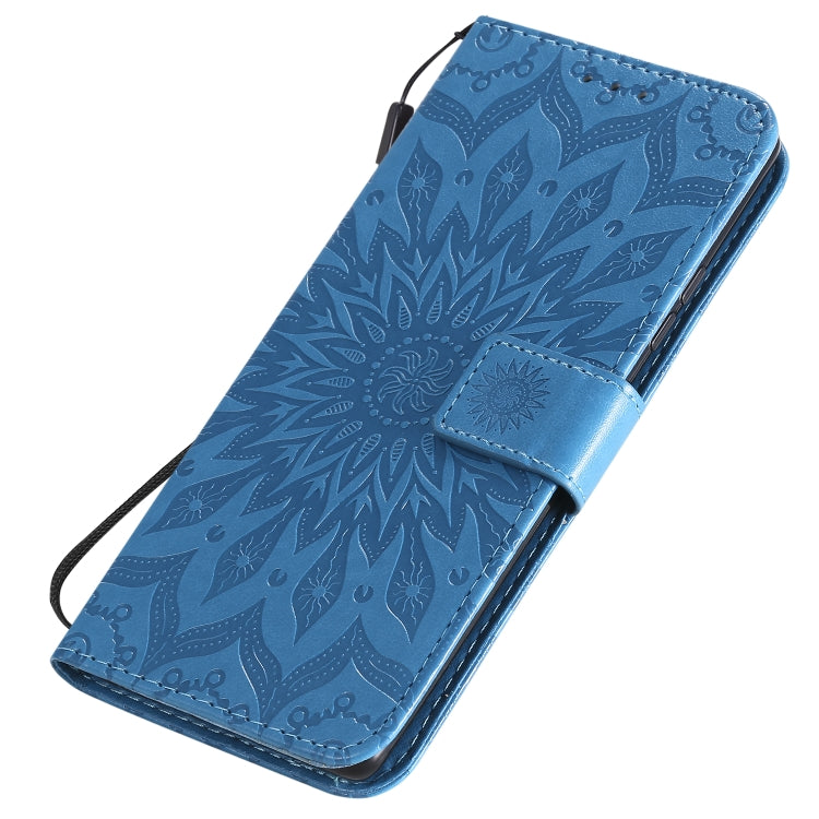 For Samsung Galaxy A71 5G Embossed Sunflower Pattern Horizontal Flip PU Leather Case with Holder & Card Slots & Wallet & Lanyard