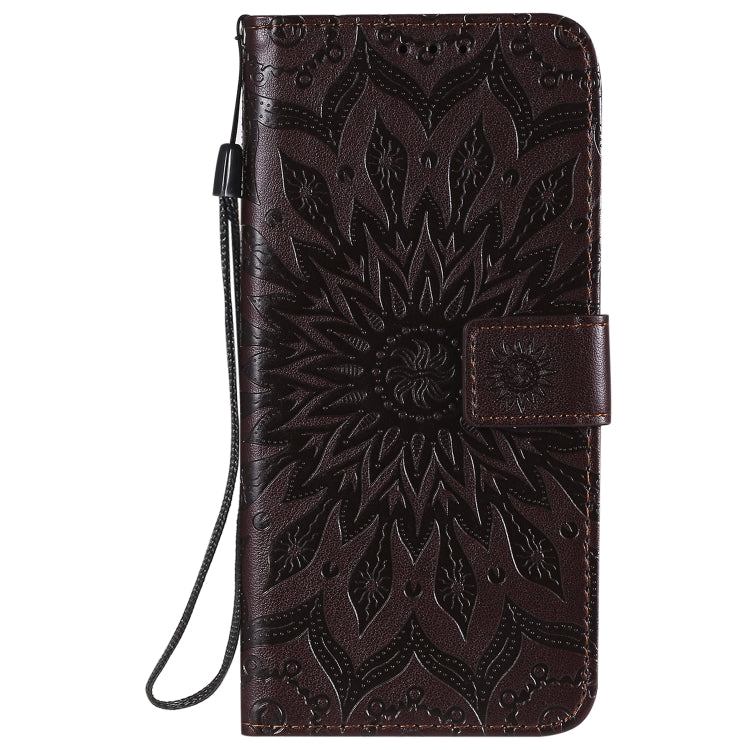 For Samsung Galaxy A71 5G Embossed Sunflower Pattern Horizontal Flip PU Leather Case with Holder & Card Slots & Wallet & Lanyard