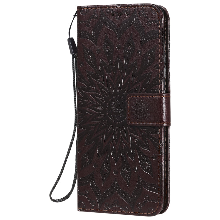 For Samsung Galaxy A71 5G Embossed Sunflower Pattern Horizontal Flip PU Leather Case with Holder & Card Slots & Wallet & Lanyard