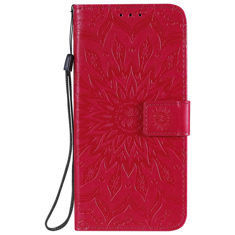For Samsung Galaxy A71 5G Embossed Sunflower Pattern Horizontal Flip PU Leather Case with Holder & Card Slots & Wallet & Lanyard